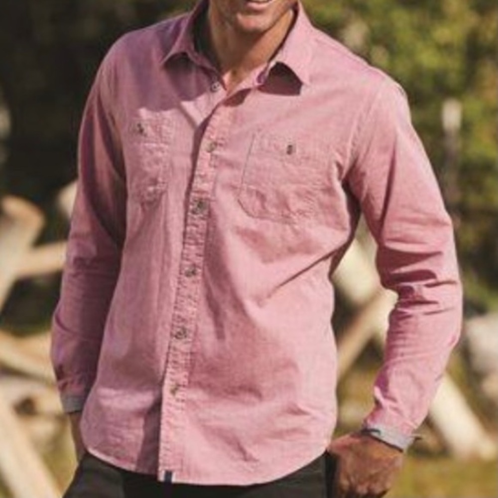 Weatherproof Garnet Chambray Long Sleeve Shirt​​​​​​​​​​​​​​​​​​​​​​​​​​​​​